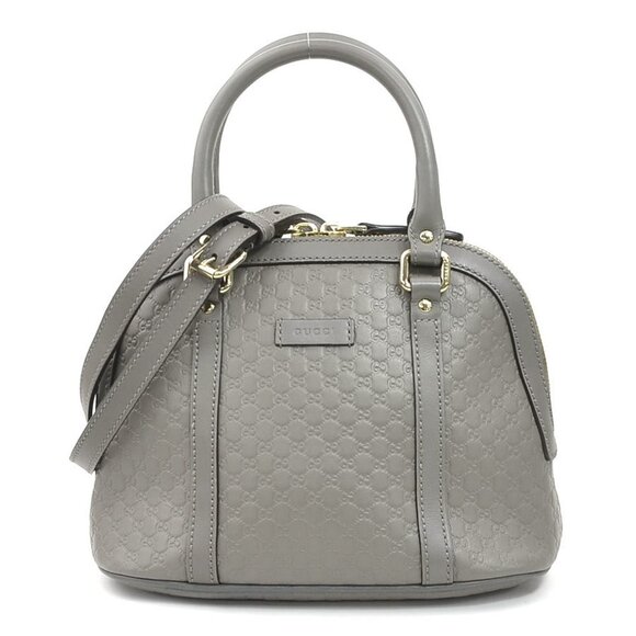 GUCCI Gray Leather Shoulder Bag - Picture 1 of 5